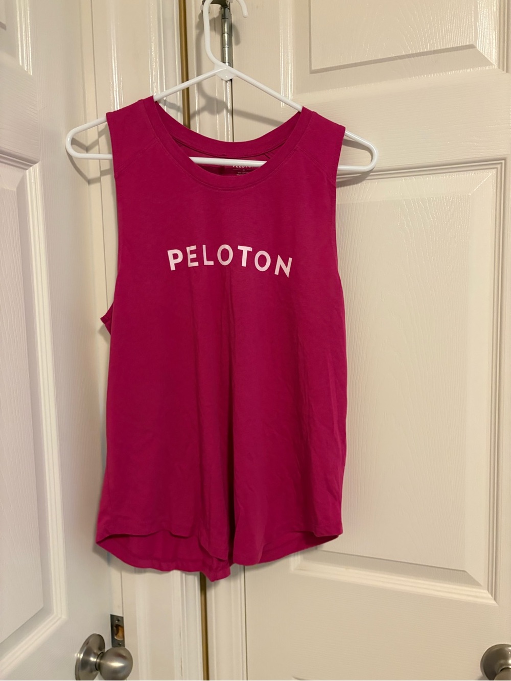 Peloton Women's Muscle Tank in Bright Magenta